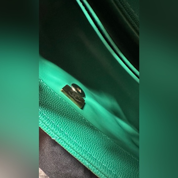 Authentic CHANEL Caviar Quilted Coco Chain Handle Flap emerald Green full set - Picture 10 of 16